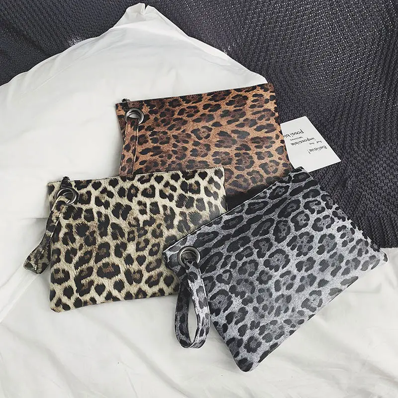 Pochette en cuir à imprimé léopard pour femmes, sac à main avec bracelet en enveloppe, sacoche de soirée et cosmétiques, vente en gros, DOM-1081210