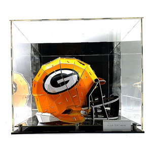 Nhà máy tùy chỉnh <span class=keywords><strong>Acrylic</strong></span> Bóng Đá Mũ bảo hiểm hiển thị trường hợp Showcase box với UV bảo vệ chống bụi gương hiển thị đứng cho lưu trữ - Product Image 1