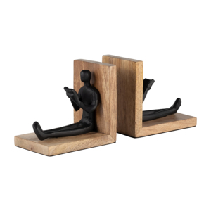 Fermalibri Artistici a Forma di Uomo che Legge, Accessori Decorativi Moderni per Libreria, Set di Fermalibri Scultorei - Product Image 3