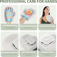 Masseur électrique pour les mains Phenitech avec chaleur et compression, masseur de type gant sans fil avec chaleur, 3 niveaux de pression pour soulager la douleur