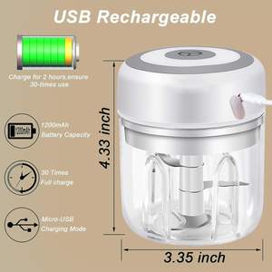 100ml/250ml Onion <b>Chopper</b> Machine Food Processor Garlic Masher Mini USB Charging <b>Electric</b> Garlic <b>Chopper</b> - Product Image 3