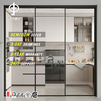 Portes coulissantes intérieures rétractables en verre haute performance, insonorisées, écoénergétiques, design européen, pour chambre d'hôtel 5 étoiles