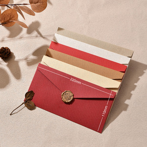 Ensemble de lettres et enveloppes cadeaux – Invitations et cartes postales scellées à la cire de style vintage, à motif texturé <span class=keywords><strong>en</strong></span> tissu - Product Image 3