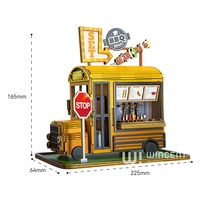 Rompecabezas 3D de Madera Wincent, Camión de Comida BBQ, Kit de Casa en Miniatura, Restaurante Estilo Americano, Manualidades DIY, Decoración con Luz LED, Regalo para Adultos