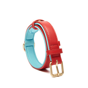 <span class=keywords><strong>Collar</strong></span> de perro de cuero grueso personalizado HanYang, <span class=keywords><strong>collar</strong></span> de Mascota de cuero con patrón de Lichee metálico de cuero italiano con acolchado suave - Product Image 5