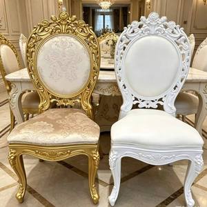 Silla de Banquete de Lujo Tallada, Silla de Comedor Tapizada para Bodas, Fiestas y Eventos de Hotel - Product Image 4