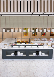 Mostrador de Servicio Buffet Moderno de Mármol para Hoteles, Estación Comercial de Exhibición de Alimentos para Restaurantes y Cafeterías - Product Image 5