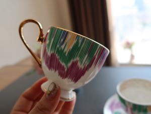 New Product 2 Cups Ceramic Nordic <b>Pink</b> and Green Luxury Coffee Sets Living Room Sets Porcelain Tea Cups and Saucers - Product Image 3