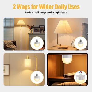 مصباح طوارئ LED قابل لإعادة الشحن بـ15 لونًا وقوة 5 واط لغرفة النوم، شحن سريع عبر USB، مؤقت، يعمل بالبطارية، مصنوع من البلاستيك ABS، قاعدة E27، مغناطيسي وقابل للإزالة - Product Image 5