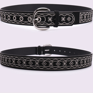 <span class=keywords><strong>Cintura</strong></span> Vintage in Pelle PU Ricamata, Nuova <span class=keywords><strong>Cintura</strong></span> Retrò Boho Etnica Floreale, Elegante <span class=keywords><strong>Cintura</strong></span> Western da Cowgirl per Abiti e Jeans da <span class=keywords><strong>Donna</strong></span> - Product Image 1