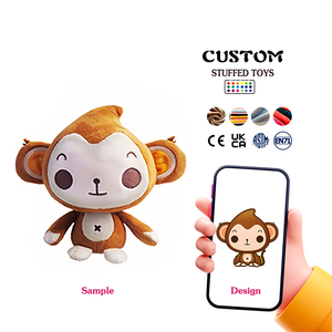 Peluche Personalizado de Mono Marrón <span class=keywords><strong>Travieso</strong></span> y Adorable, Relleno de Suave Algodón PP, Muñeco Personalizado - Product Image 1