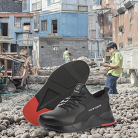 Zapatos de seguro laboral, zapatos de trabajo desodorantes transpirables ligeros, zapatos de seguridad deportivos informales para hombres con fondo de goma