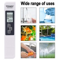 Prix de gros, haute qualité, testeur d'eau numérique multifonction 3 en 1 TDS & EC, sans éclairage LED
