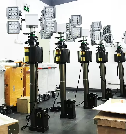 portable electric operated telescopic pole Electric Telescopic Steel Mast Tower for light tower