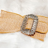 Nouvelle Collection 2025 – Tige de Chaussure Semi-Finie en Paille Tressée avec Strass, Respirante et Durable, pour Sandales Femme – Vente en Gros