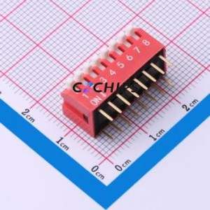 SMQP-08R-TP DIP Switch Switch ( Type: Piano Key )( Number of Switch Sections: 8 )( Lead Spacing: 2.54mm ) - Product Image 1