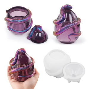 DM1142 DIY Snake <strong>Egg</strong> Shaped Concrete Candle Jar Silicone <strong>Mold</strong> 3D Gypsum Resin Jewelry Storage Box With Lids Vessel <strong>Molds</strong> - Product Image 4
