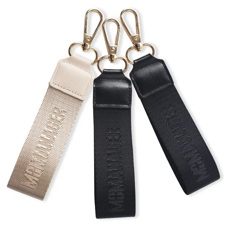 Alta qualidade moda pulseira cordão couro personalizado chaveiro chave cordão