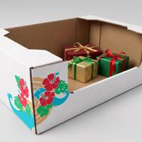 Weihnachtliche Wellpappe-PDQ-Displaybox, Bedruckte Karton-Aufsteller für Kekse, Snacks, Geschenke, Einzelhandel und Großhandel