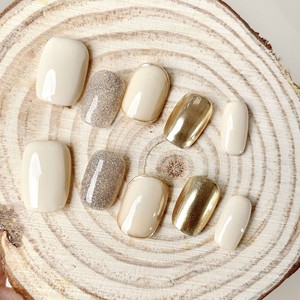 Ongles à presser en <span class=keywords><strong>gel</strong></span> UV faits main au design original, courts, couleur unie, <span class=keywords><strong>faux</strong></span> ongles amovibles, vente en gros, pointes d'ongles à presser dorées et argentées - Product Image 5