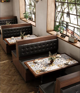 Pháp Cafe Bàn và ghế thoải mái Booth sofa <span class=keywords><strong>Set</strong></span> cho nhà hàng cà phê cửa hàng thiết lập đồ nội thất cho khách sạn - Product Image 4