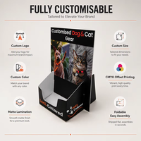 Présentoir de comptoir en carton imprimé sur mesure pour cartes de visite de magasin d'animaux, support de brochure promotionnelle de bureau