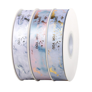 Marble Patterned Ribbon Spool Satin Digital Printing Especially For You Gift <b>Box</b> Decorative Ribbons Fashion Style - Product Image 5