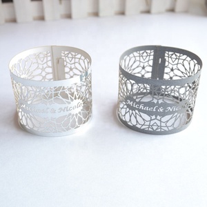 Nhẫn Khăn Ăn Tùy Chỉnh Cắt Laser Để Bàn Tiệc Cưới Màu Vàng Sang Trọng Chữ Lồng - Product Image 3