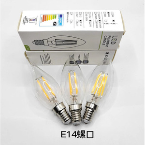 หลอดไฟ LED รูปทรงเทียน E14 4W C35 แสงวอร์มไวท์ ประหยัดพลังงาน หลอดแก้วแบบเอดิสัน - Product Image 3