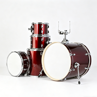 Batterie de percussions acoustiques professionnelles 5 pièces de haute qualité avec 3 cymbales, corps en métal et bois, supports en peuplier pour enregistrement en studio