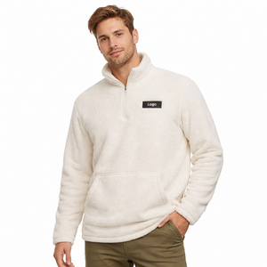 Sweat-shirt à col zippé personnalisé brodé pour homme, en polaire douce, léger et confortable, idéal pour l'hiver - Product Image 1