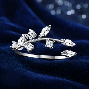 Anello Aperto Regolabile Geometrico in Cristallo Marquise per Donne, Elegante Gioiello di Moda per Ogni Giorno - Product Image 3