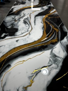 Hoja de mármol UV de PVC de diseño moderno personalizado Hoja de panel de pared de mármol de impresión digital <span class=keywords><strong>3D</strong></span> - Product Image 2