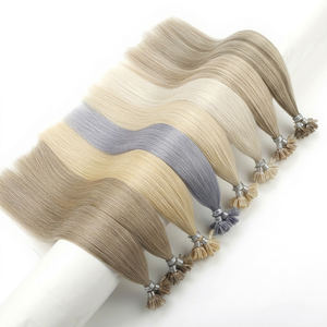 Extensions brésiliennes pré-collées en gros, cheveux humains vierges Remy, double épaisseur, lisses et soyeux, ondulés, Nano Ring Micro Link - Product Image 1
