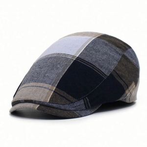 Casquette Gavroche en Coton Style Britannique Décontracté pour Homme – Collection Automne-Hiver Rétro Bicolore - Product Image 1