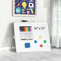 Tableau blanc magnétique double face pliable en plastique, support de bureau, petit format, impression personnalisée, conforme aux normes UCI