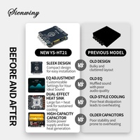 Carte d'amplification audio Bluetooth 2.1 canaux YS-HT21 TDA7498E 200W HiFi avec module amplificateur de subwoofer, réglage des aigus et des basses, entrée USB et AUX