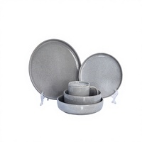 Service de table en grès gris de luxe 4 pièces |   Europe |   Lave-vaisselle, micro-ondes et four compatibles |   Ensemble élégant de vaisselle, bols et tasses