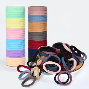 Wholesale band female hair tie-10/50/100 Pcs/Set Women Girls Colors Soft Scrunchies Elastic Hair Band Lady Lovely Solid Hair Ties Female Hair Accessories