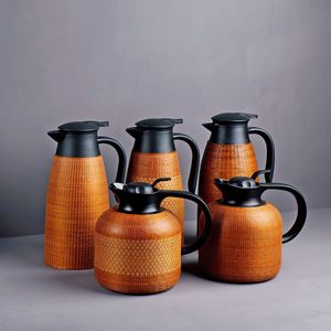 Bamboo Weaving Thermos Flask 304 Stainless Steel Handmade Hot Water Bottle Fashion Chinese Style Water Filling Gift - Product Image 1