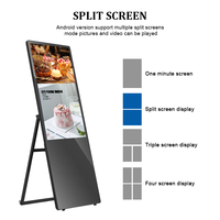 Ücretsiz CMS Katlanabilir Reklam LCD Poster Ekranı Alışveriş Merkezi 2K 4K 43 İnç Ayaklı Hoş Geldiniz Ekranı LCD Dijital Tabela