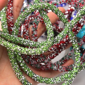 Cuerda de diamantes de imitación con purpurina de resina de 6mm, cuerda de tubo de cristal colorido, joyería de ropa DIY, pendientes, banda para el cabello, decoración de fiesta - Product Image 5