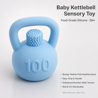 Jouet en silicone pour bébé, Kettlebell doux et sûr, pour nourrissons et jeunes enfants, non toxique, sans BPA, personnalisable OEM ODM, vente en gros