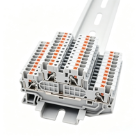 Bloc de bornes à double niveau PTTB 1.5/S-PV à montage DIN, bornier équipotentiel en cuivre 16A 16AWG pour armoire de commande électrique