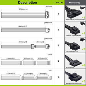T.F.SKYWINDINTL 700W silencieux noir unité d'alimentation PC 120mm ventilateur 24pin 12V 150W refroidissement pour les ordinateurs de bureau <span class=keywords><strong>ATX</strong></span> de jeu serveurs US - Product Image 6