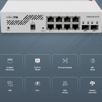 Commutateur MikroTik CSS610-8G-2S+IN neuf avec PoE passif, capacité de 420 Gbps