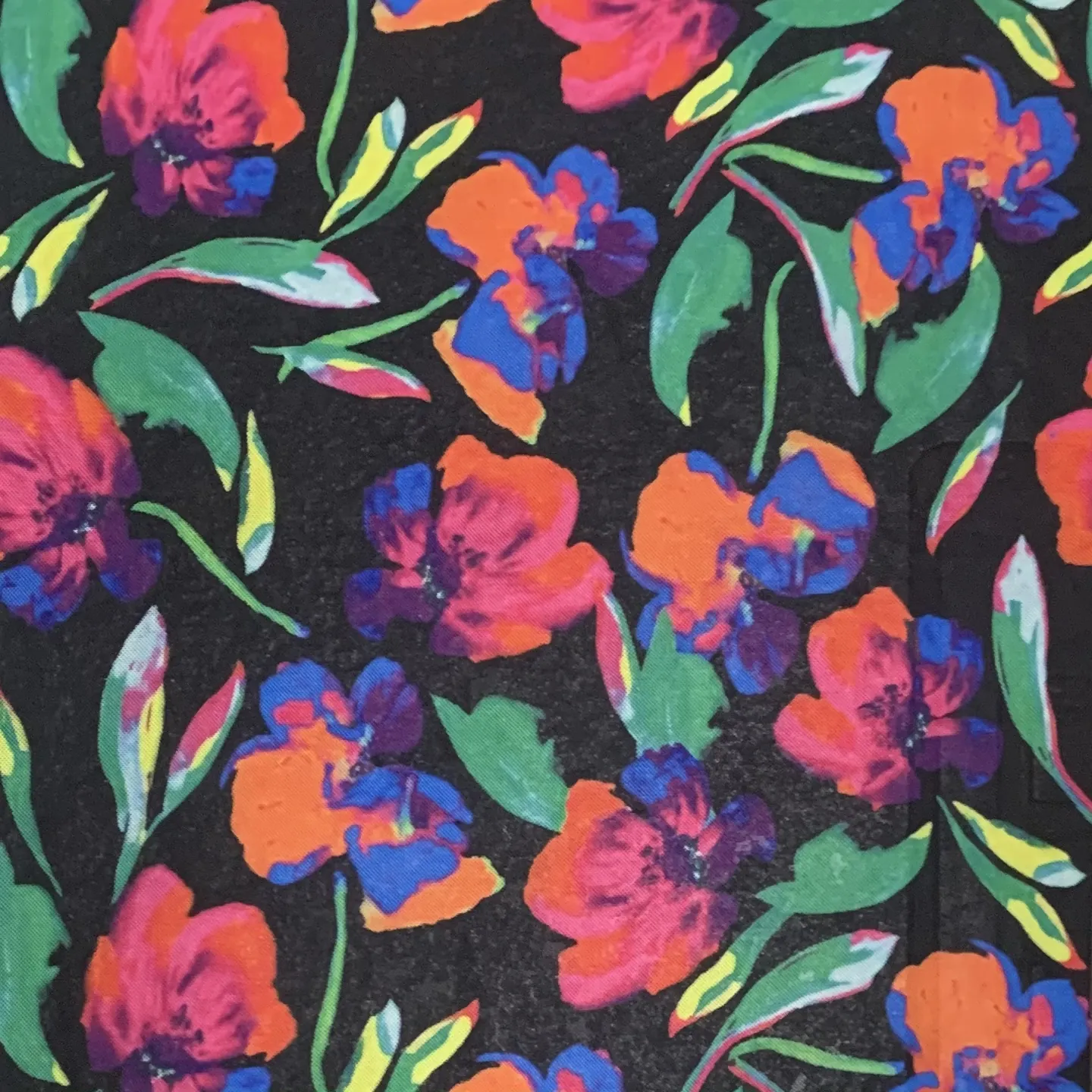 Layanan cetak kustom kain jala bahan poliester mode warna-warni pola bunga rajutan warna