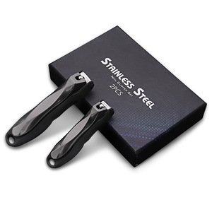 Stainless Steel Nail Clippers 12.5 Mm Round Jaw For Finger Cuticle Remover Set Black Color OEM - Product Image 2