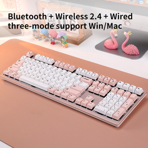 Anh Đào Trục <span class=keywords><strong>USB</strong></span> loại-C 108 Phím Ba Chế Độ Im Lặng Chơi Game Cơ Khí Kích Thước Đầy Đủ Bàn Phím Mới - Product Image 2