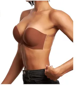 Women Strapless Invisible Bra Backless Self-Adhesive Push Up Wings Sticky  Bra .